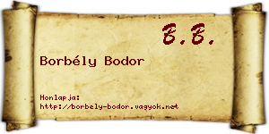 Borbély Bodor névjegykártya